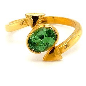 Tsavorite Garnet 1.25ct Solid 22K Gold Ring